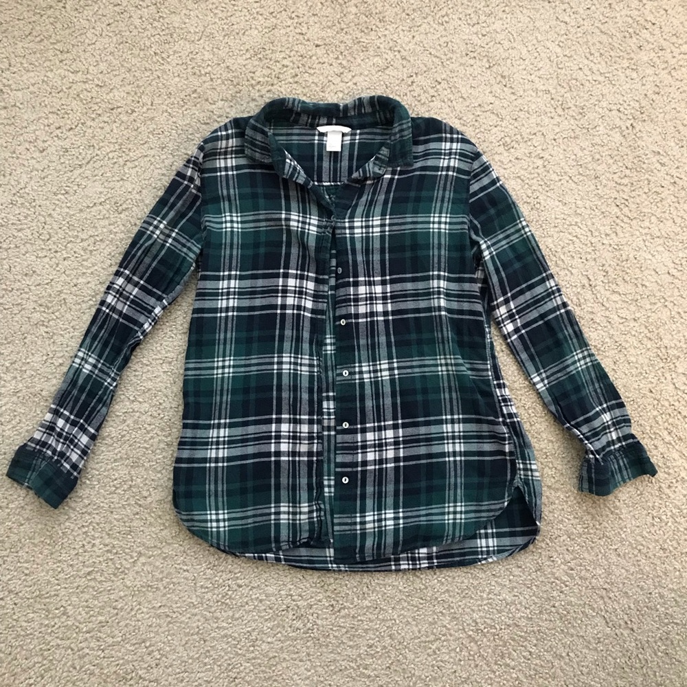 H&M Green Flannel